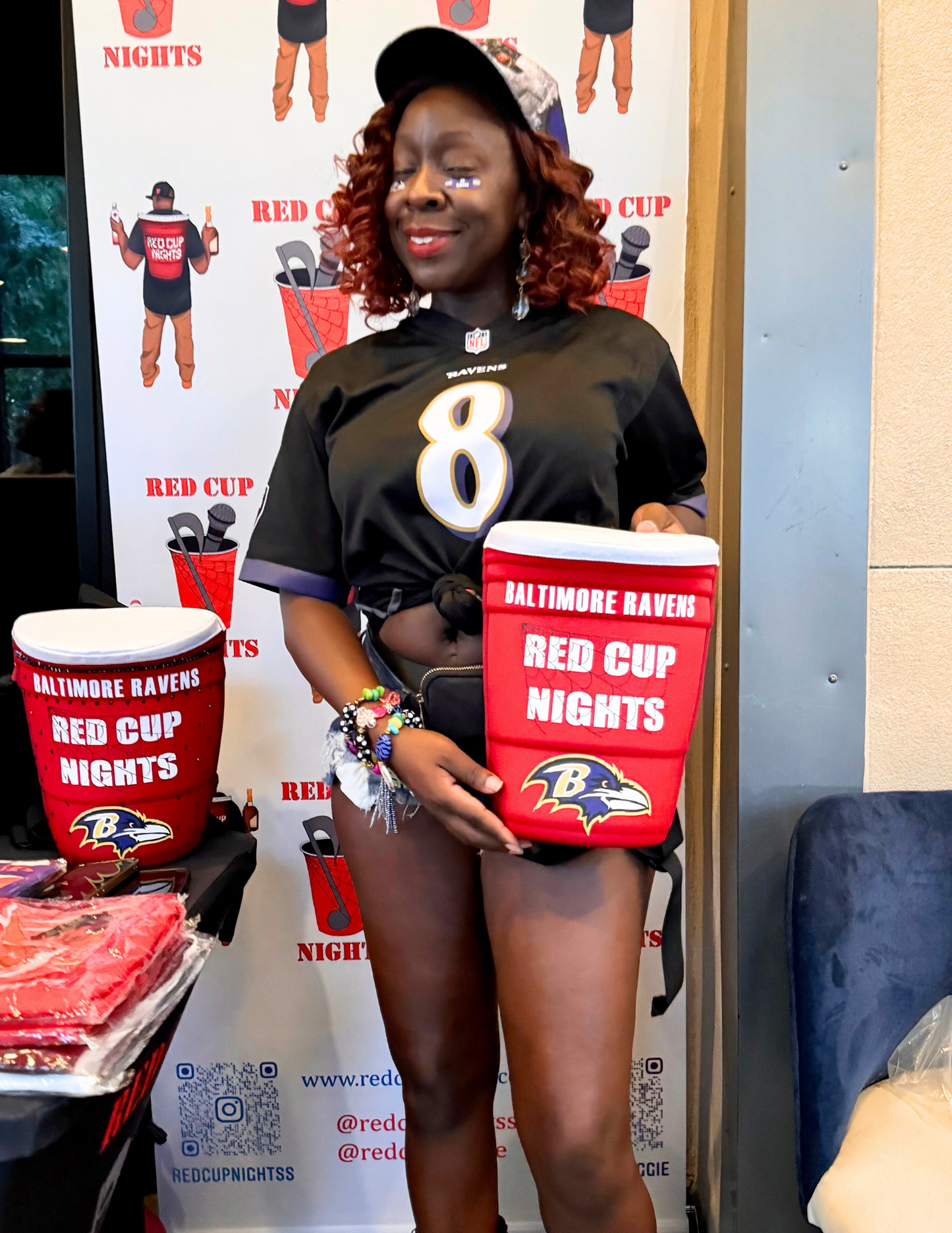 Small Red Cup Backpack with Customized Sports Teams