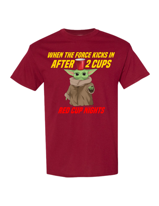Unisex T-Shirt Yoda 'When the force kicks in' Yellow Letters
