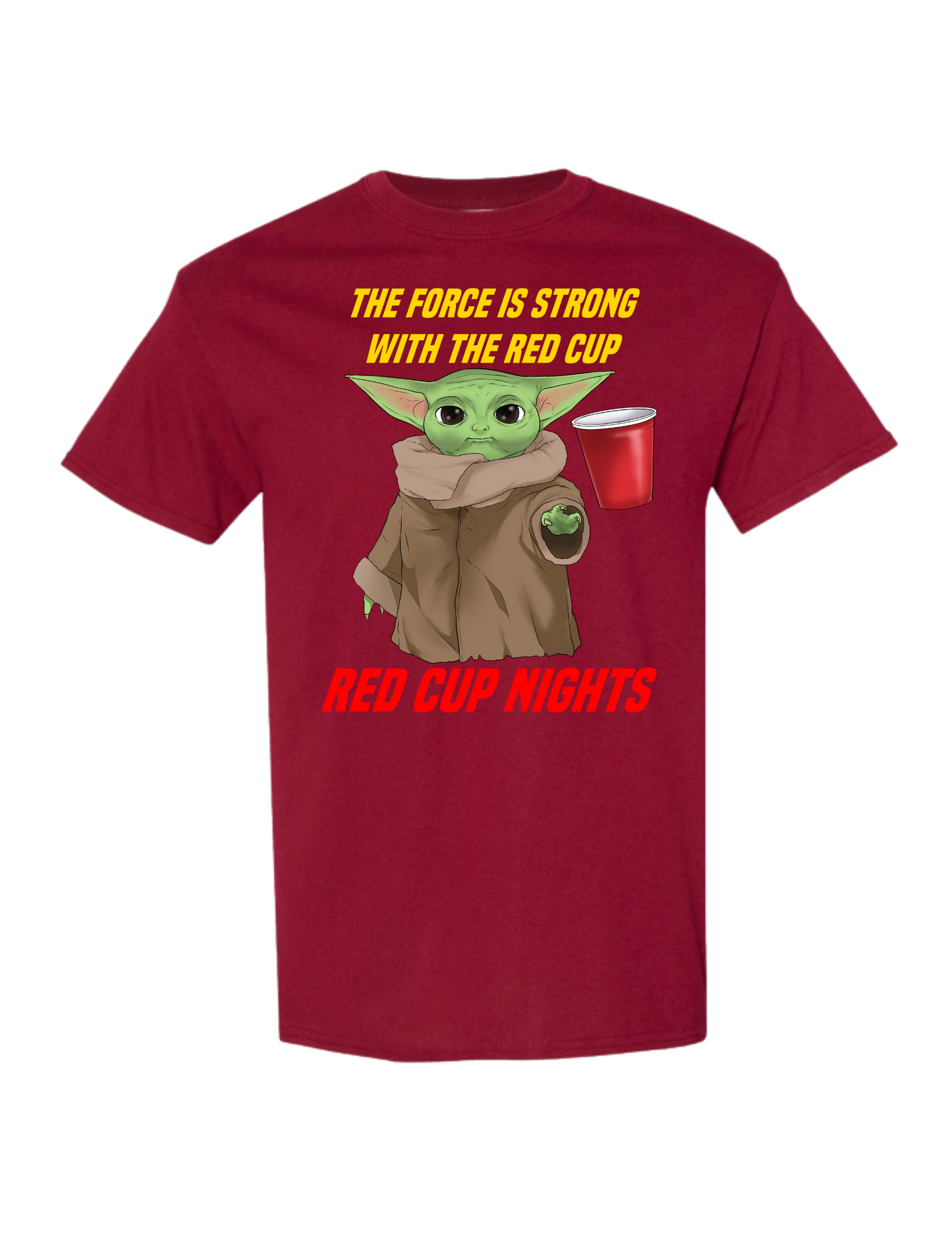 Unisex T-Shirt Yoda 'The Force is Strong' Yellow Letters