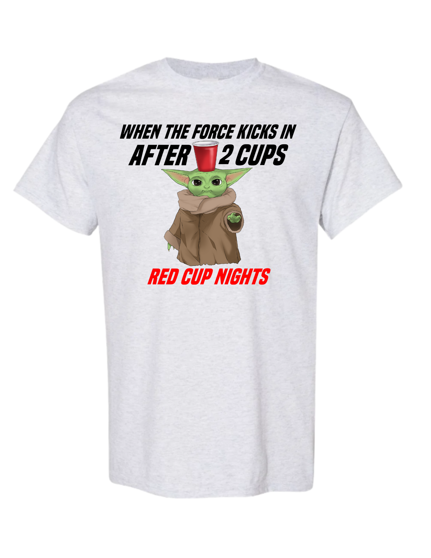 Unisex T-Shirt Yoda 'When the force kicks in' Black Letters