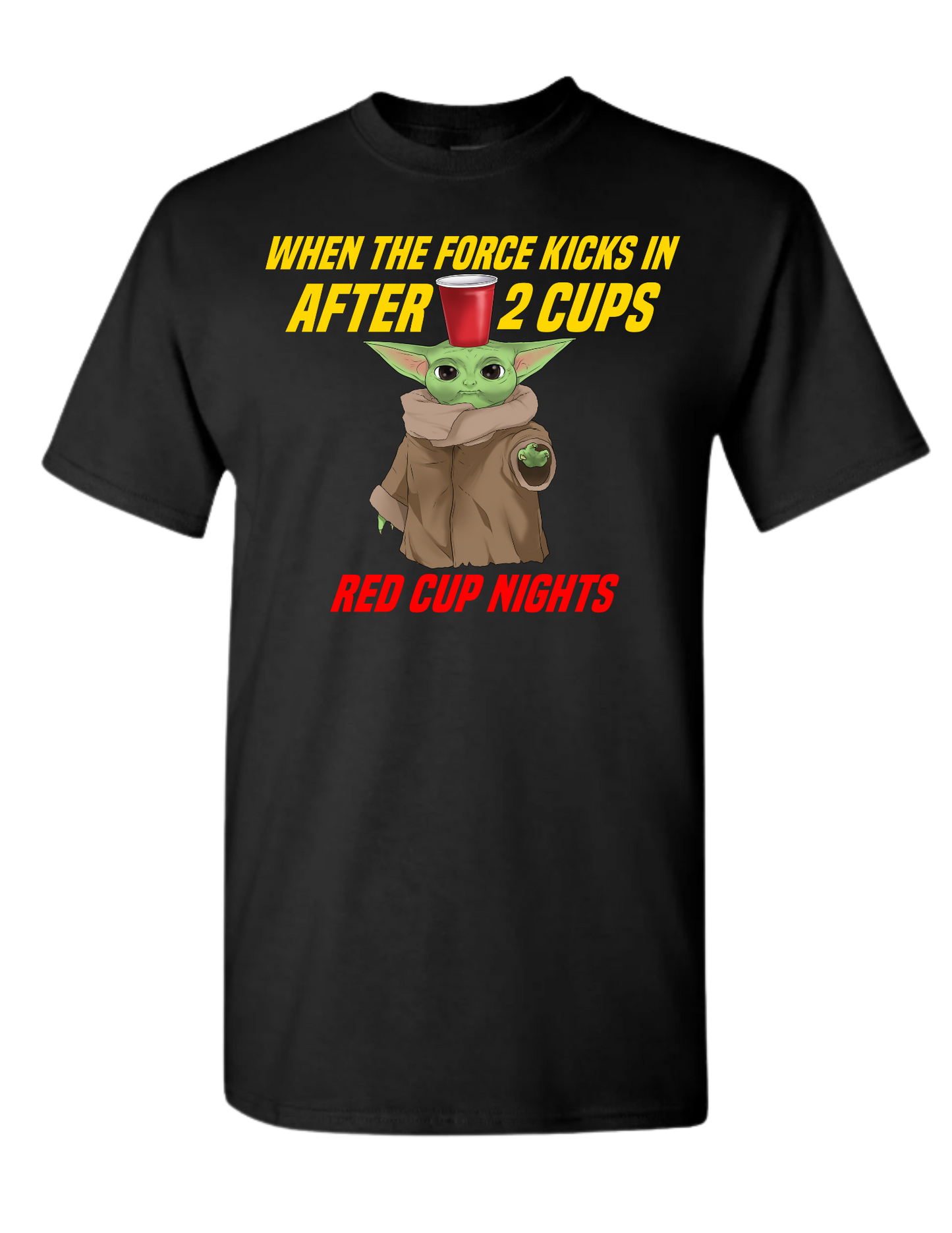 Unisex T-Shirt Yoda 'When the force kicks in' Yellow Letters