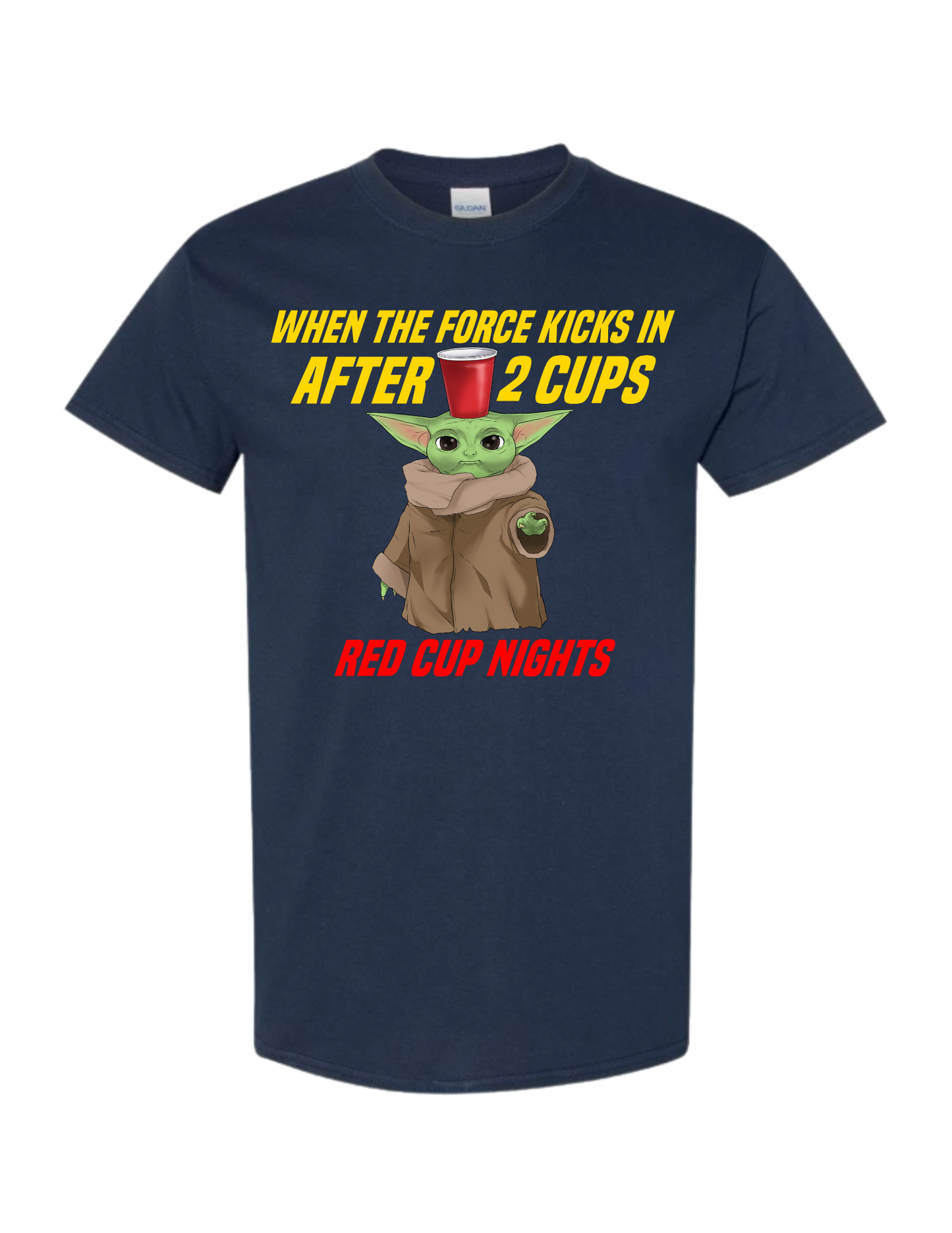 Unisex T-Shirt Yoda 'When the force kicks in' Yellow Letters