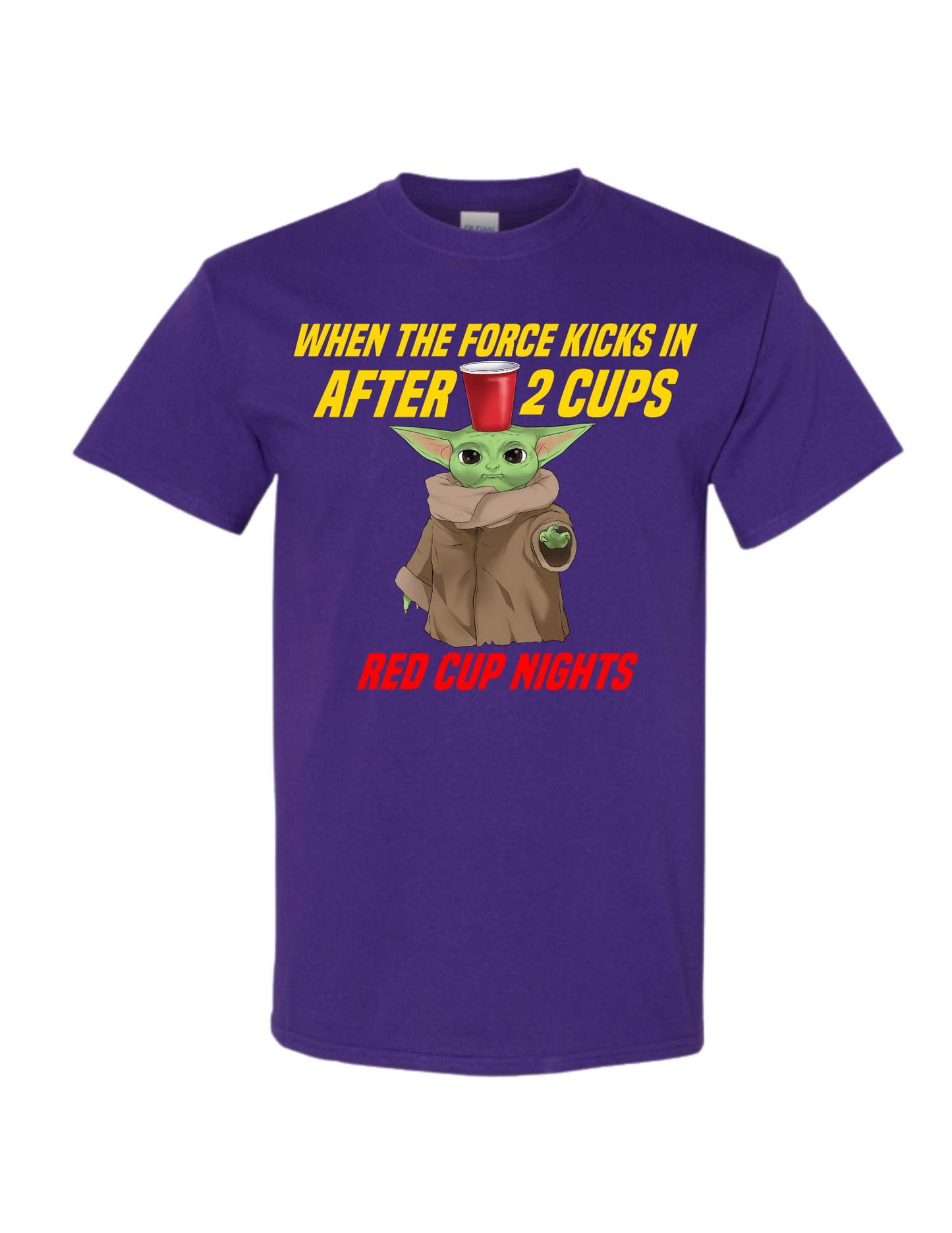 Unisex T-Shirt Yoda 'When the force kicks in' Yellow Letters