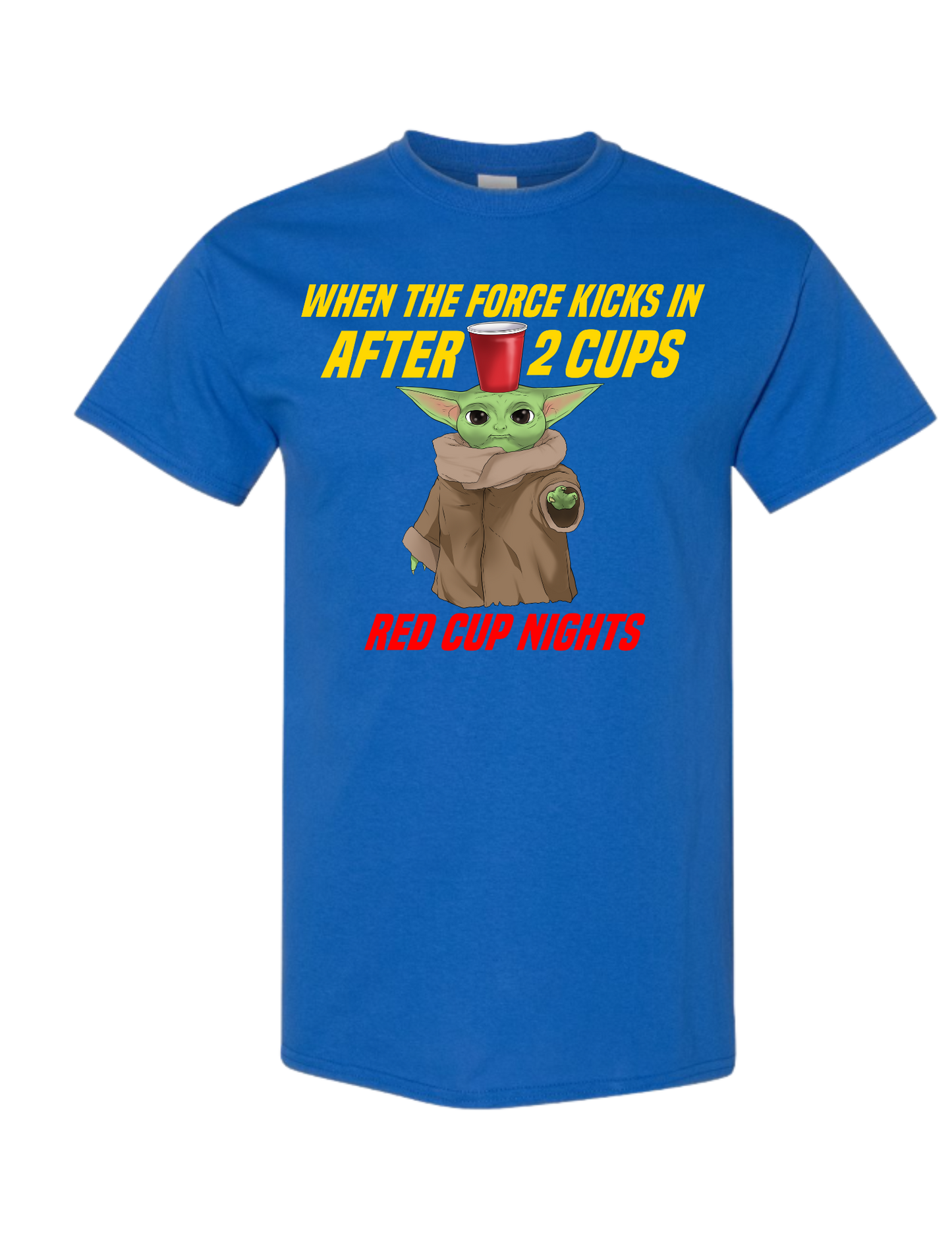 Unisex T-Shirt Yoda 'When the force kicks in' Yellow Letters