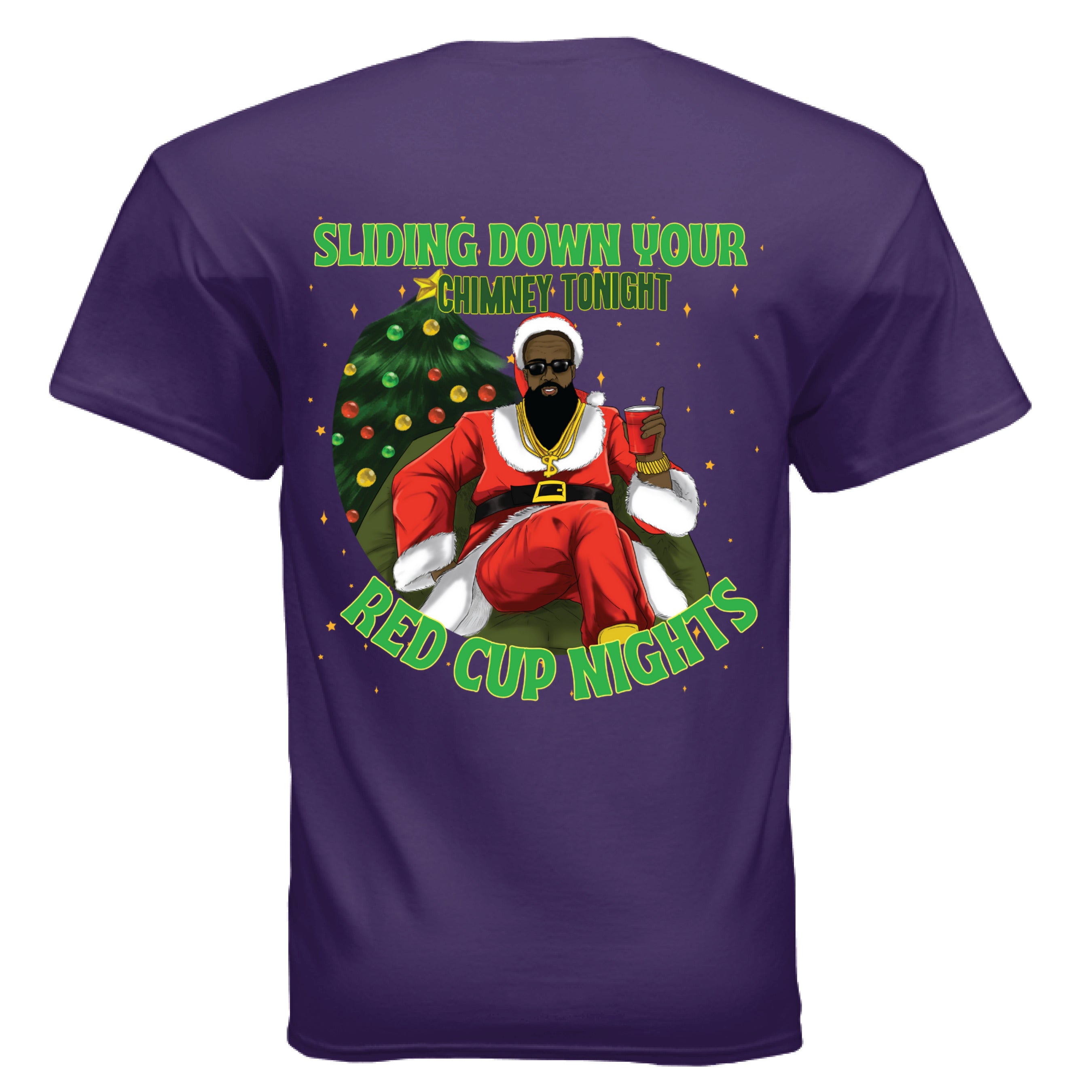 Black Santa Christmas Gildan G500 Adult 5.3 oz. T-Shirt – Red Cup